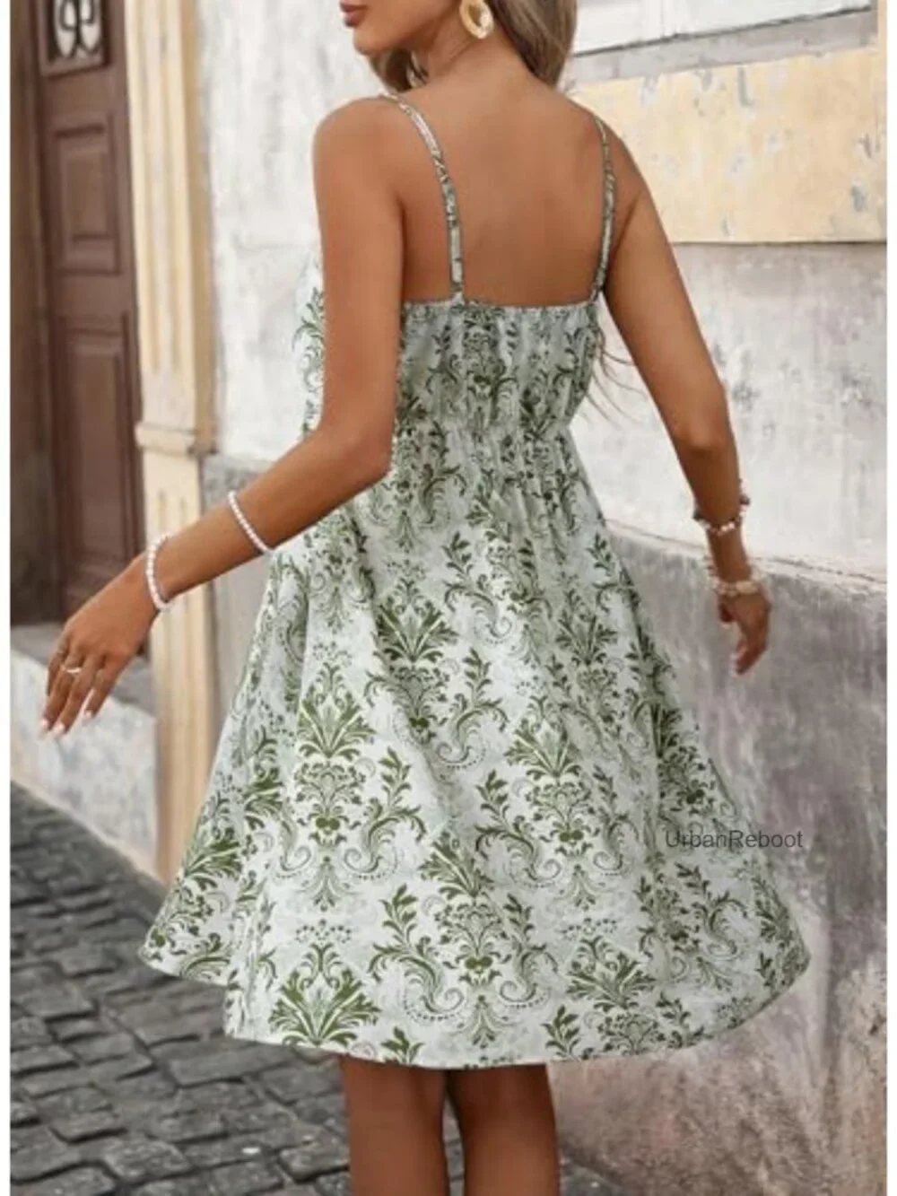 Floral V-Neck Spaghetti Strap Flowy Boho A-Line Sundress